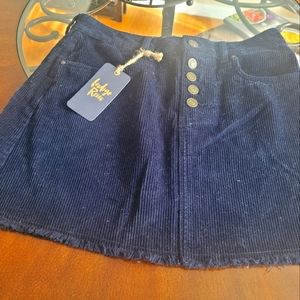 NEW NWT Indigo Rein Navy blue corduroy mini skirt, Women's/Juniors size 7,unworn